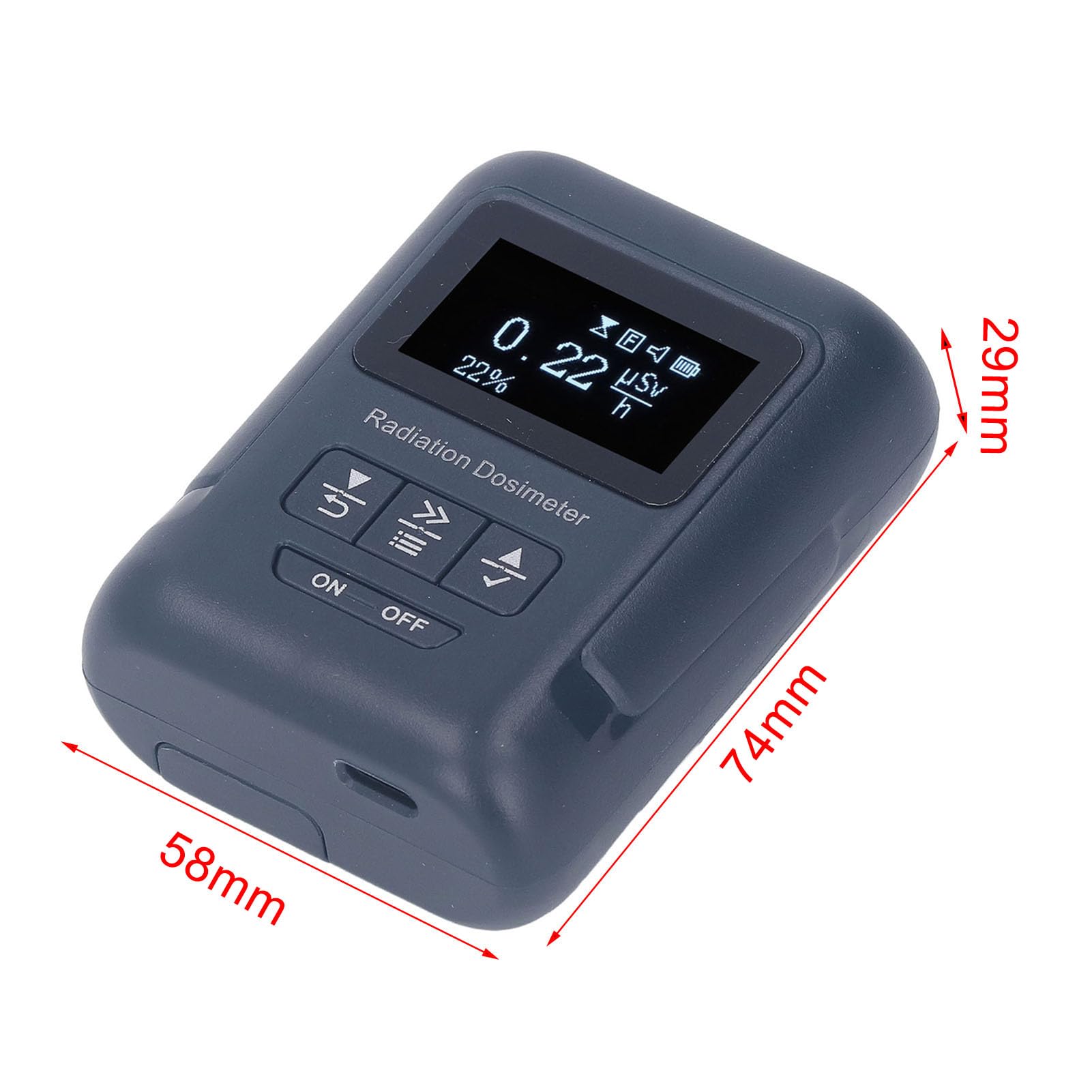 Dosimeter Geiger Counter, Alpha Beta Gamma X Ray Tester, Automatic Alarms for Manual Thresholds Pressure Resistant Fall Resistant - Image 3