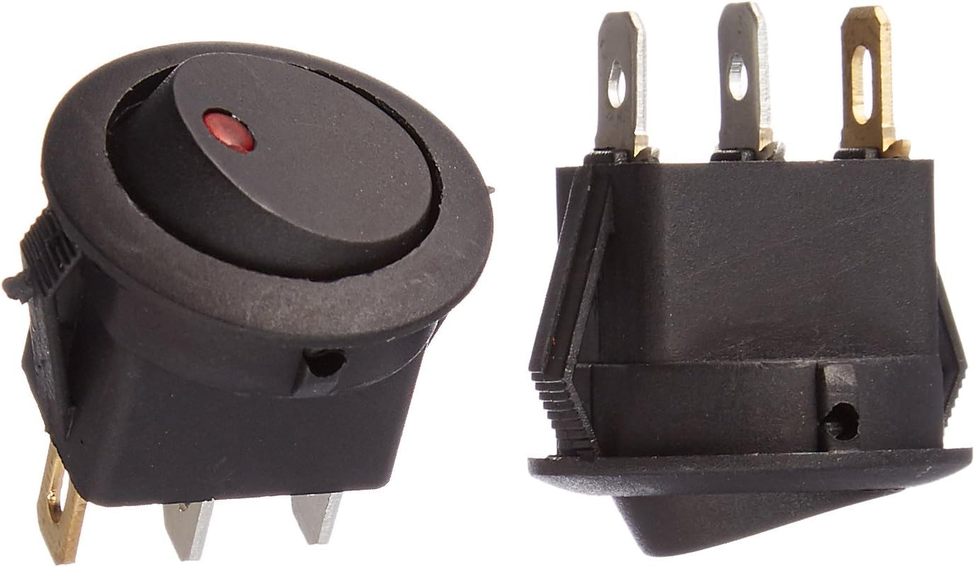 Amazon.com: Install Bay Round Rocker Switch with Red Led No Leads 5 Bag ...