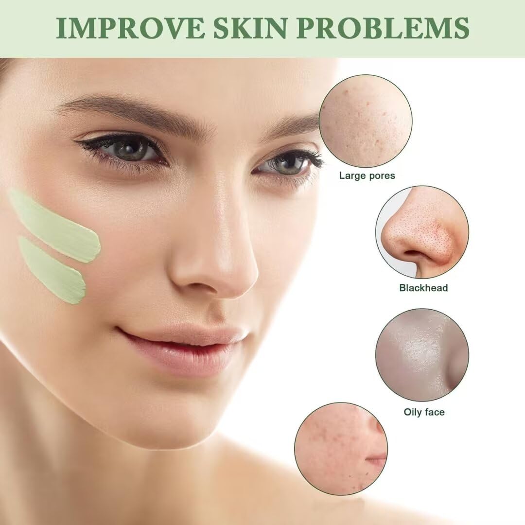 Maschera detergente profonda con tè verde per viso, maschera per la rimozione dei punti neri, maschera per la pulizia profonda senza pori, detergente, idratante, Co