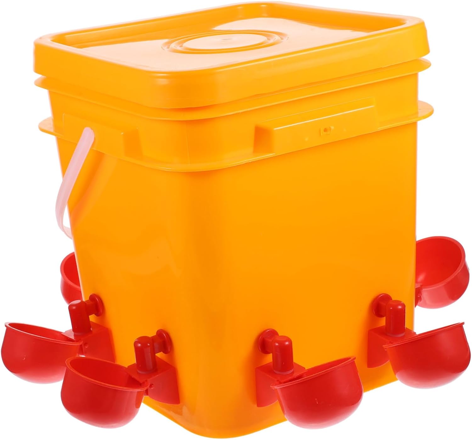 Automatic Chicken Water Feeder with Red Cups for Poultry Easy-Clean Quail Waterer Bowl for Chickens Ducks Geese Convenient Farm Water Dispenser for Continuous Fresh Supply