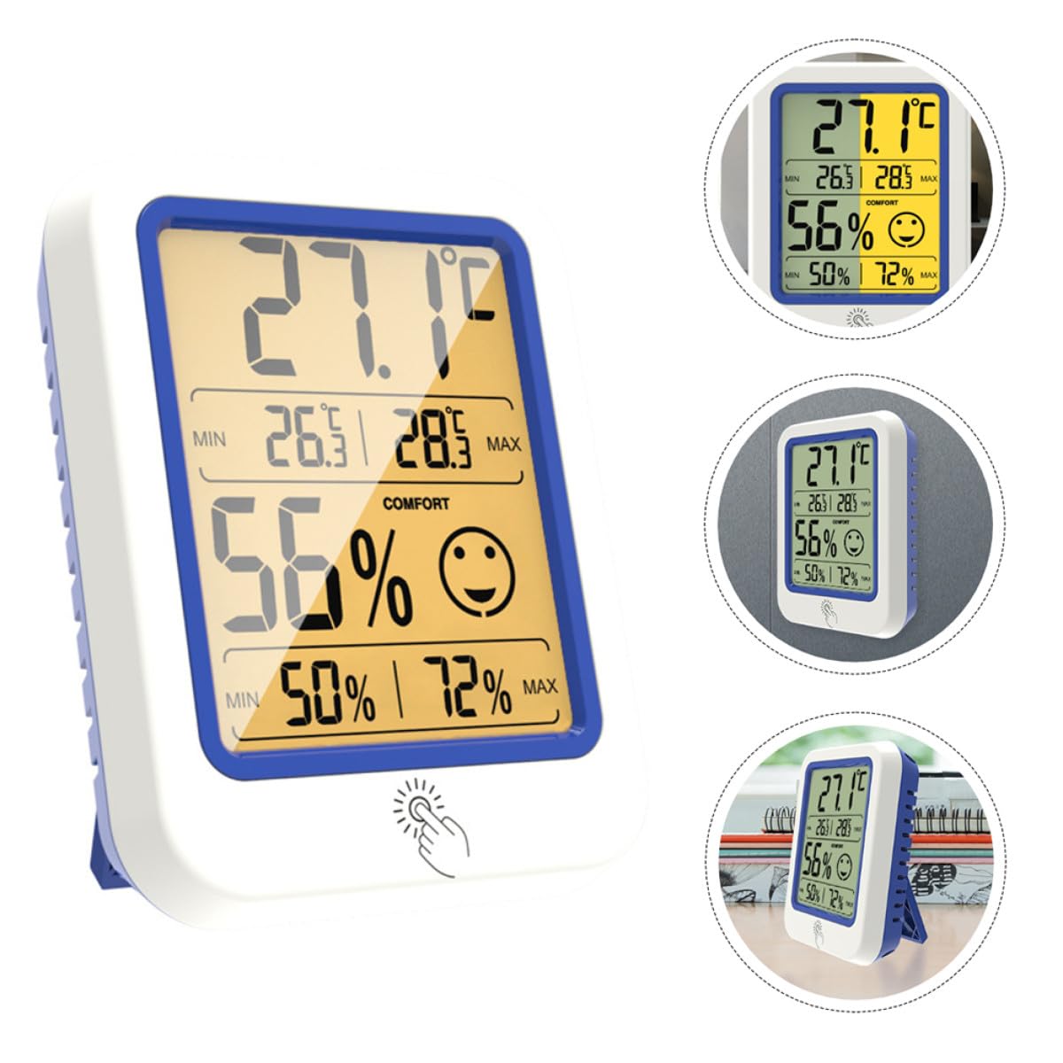UPKOCH Lot De 3 Thermomètres Hygromètres Numériques Pour La Maison Thermomètre D'Intérieur Hygromètre D'Intérieur Mini Hygromètre Thermomètre Température En Plastique