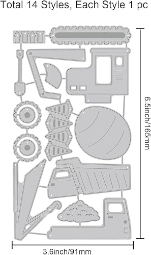 Miniatura 2 de GLOBLELAND Troqueles de corte para automóviles y camiones para hacer tarjetas, grúa y cisterna, troqueles para manualidades, álbumes de recortes,