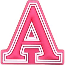 Letter Charms Black White Pink Alphabet Accessories for Decoration Charms Pink-A, One Size