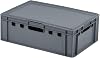 Logiplast E2 Crate with Grey Lid 600 x 400 x 200 mm Meat Box Storage Box Butcher Box in Grey