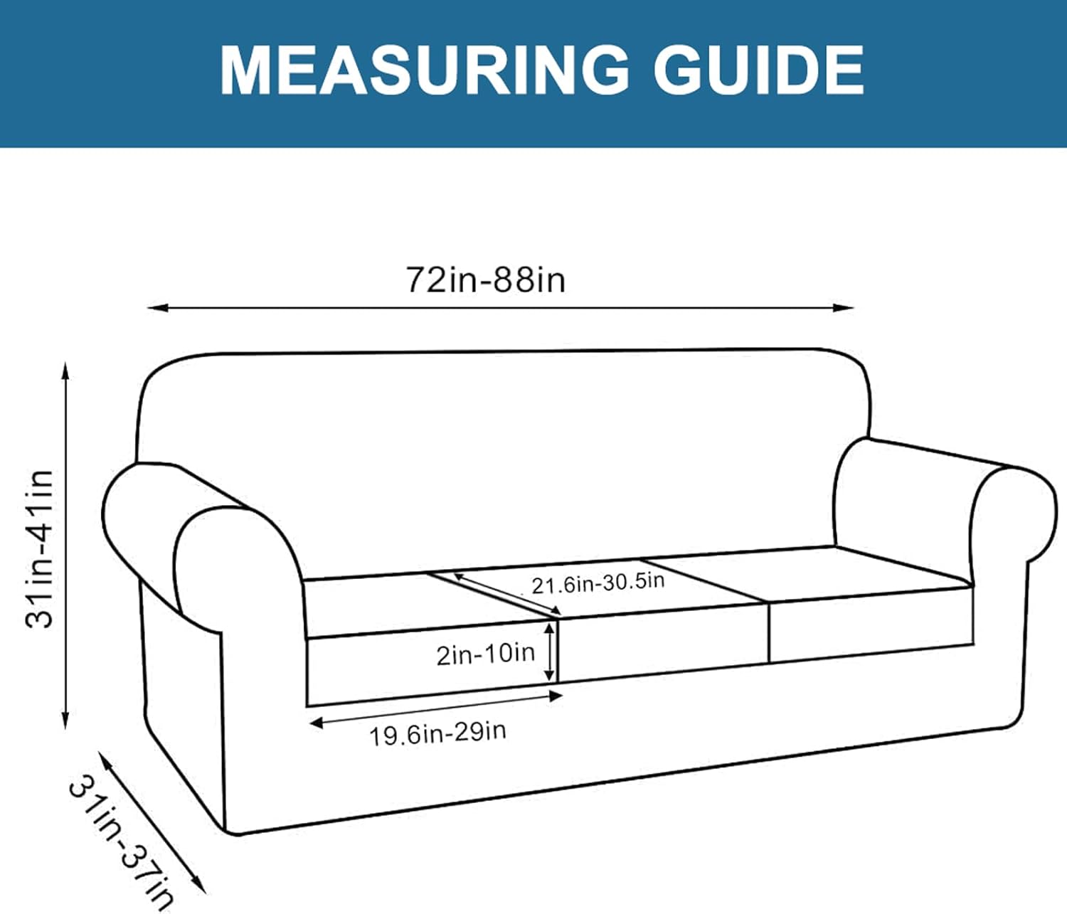 Latest 3-Piece Sofa Cover, Suitable for 3 Extra Large Cushion, and 3 Oversized Cushion Covers, Pet Furniture Protection Cover (Chocolate 72 "-88"), 2 Cushions
