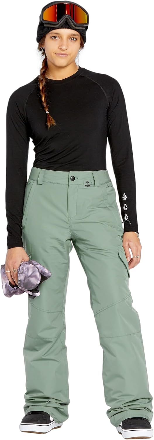 Volcom Women's Bridger Slim Fit Insulated Snowboard Pant Lichen Green