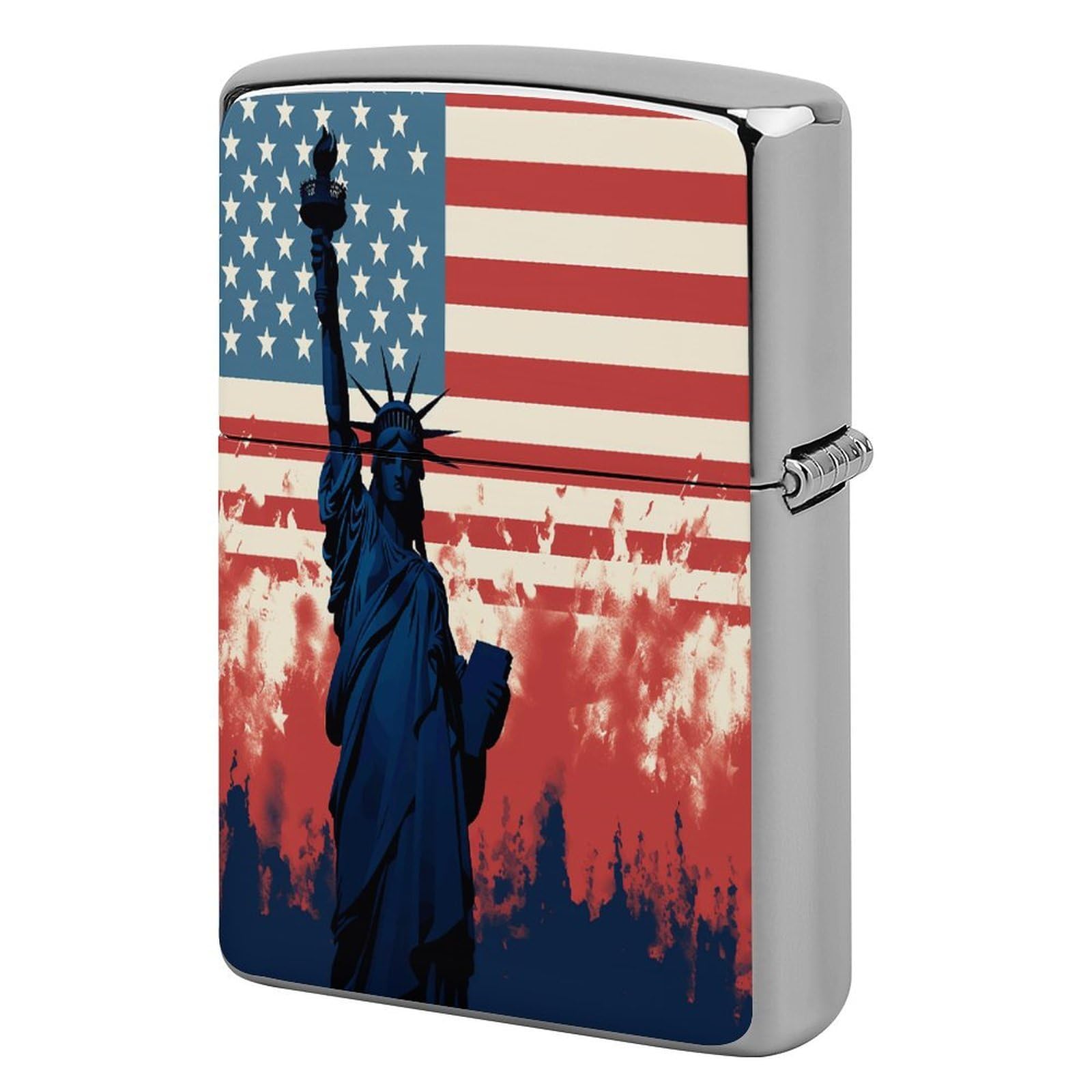 Fodpand Style Flag With Silhouette Metal Lighter Case Cover Lighter Sleeve