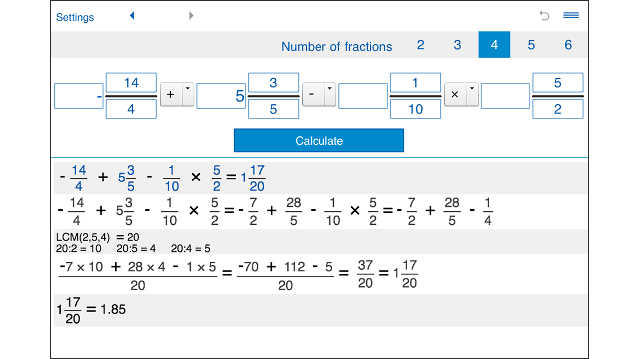 Fraction calculator XL - App on Amazon Appstore