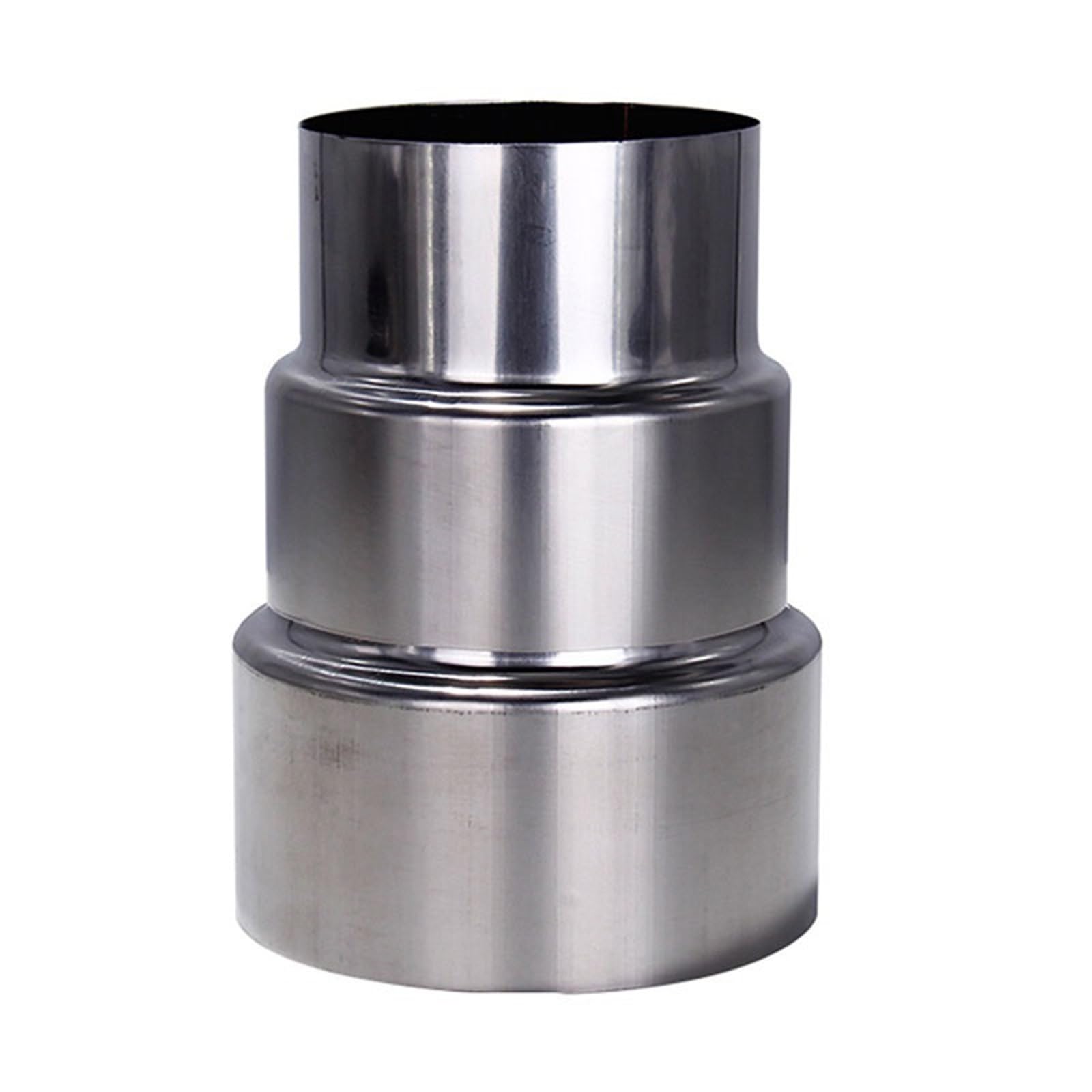 Yuahdbo One Color Stove Pipe Reducer Flue Connector, Stainless Steel Chimney Flue Liner Reducer Chimney Adaptor Pipe For Wood Burning Stove Fireplaces, 1Pcs(9Cm~7Cm)