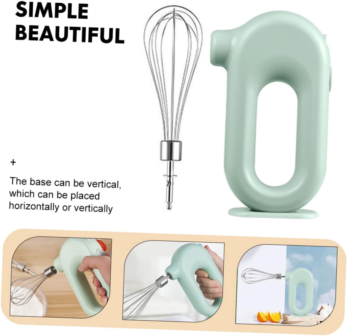 Electric Handheld Egg Blender Whisk Multi-Speed Beater Portable Baking Tool for Home Use for Eggs and Milk Frothing