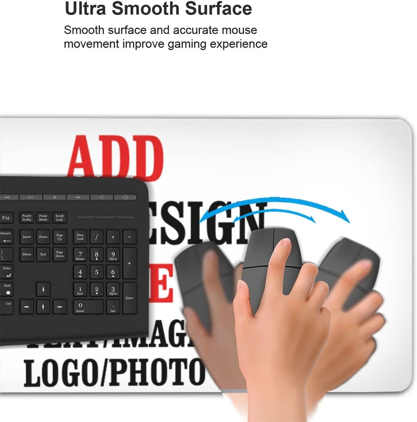 Custom Mouse-Pad Personalized Mousepad-MouseMat Keyboard-Mat - Customized Stitched Edges Non-Slip Rubber Base Washable Waterproof Mouse Pads (Rectangular 16x35.5inch)