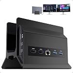 USB C Laptop Docking Station Dual Monitor, 11 in 1 Vertical Dock with 2 HDMI 4K, 3 USB A/C 10Gbps, 2USB-A 5Gbps, USB A 2.0, Ethernet, Docking Station Stand for Type-C Laptops (Grey)