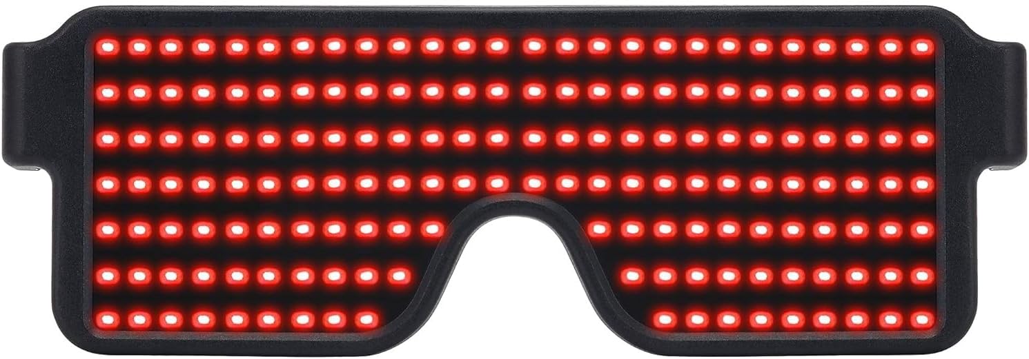 LITTLE BUDDY LED Glasses Light Up Dynamic Party Favor Glasses Festival Christmas USB Rechargeable LED Rave Glowing Flashing Glasses (Multi colour)