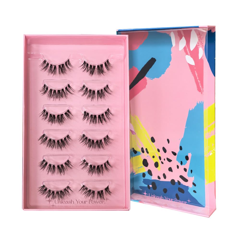 SY SHUYING 6 - Pair False Lashes Set - Effortless Enchanting Eyes, Flirty & Fluttery Volume, DT38Mirage, 1 pair (Pack of 1)