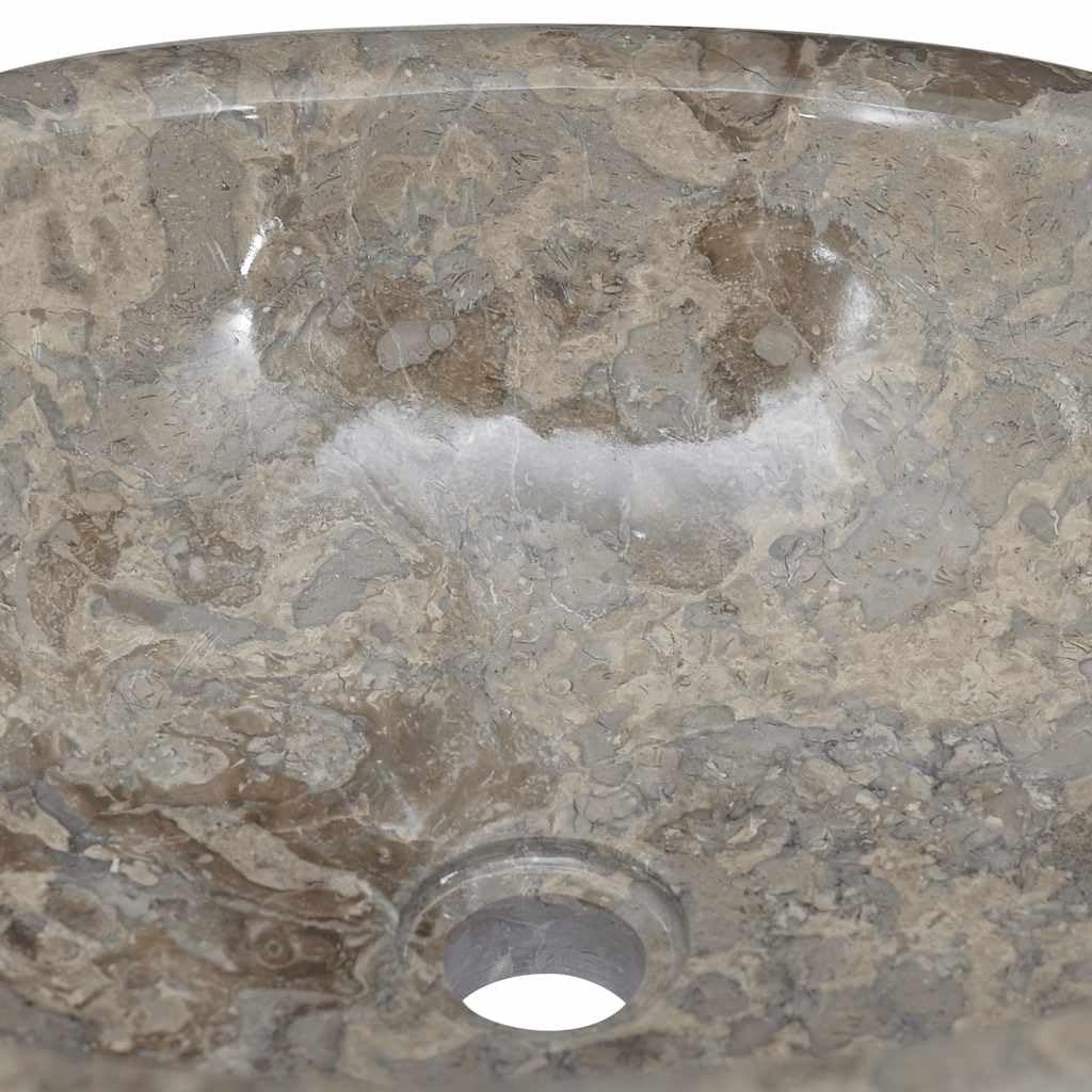 Lavabo grigio marmo, 53 x 40 x 15 cm, lavello da appoggio con foro di scarico, salvaspazio e facile da pulire, per bagno, bagno degli ospiti, ristrutturazione e attrezzature sanitarie
