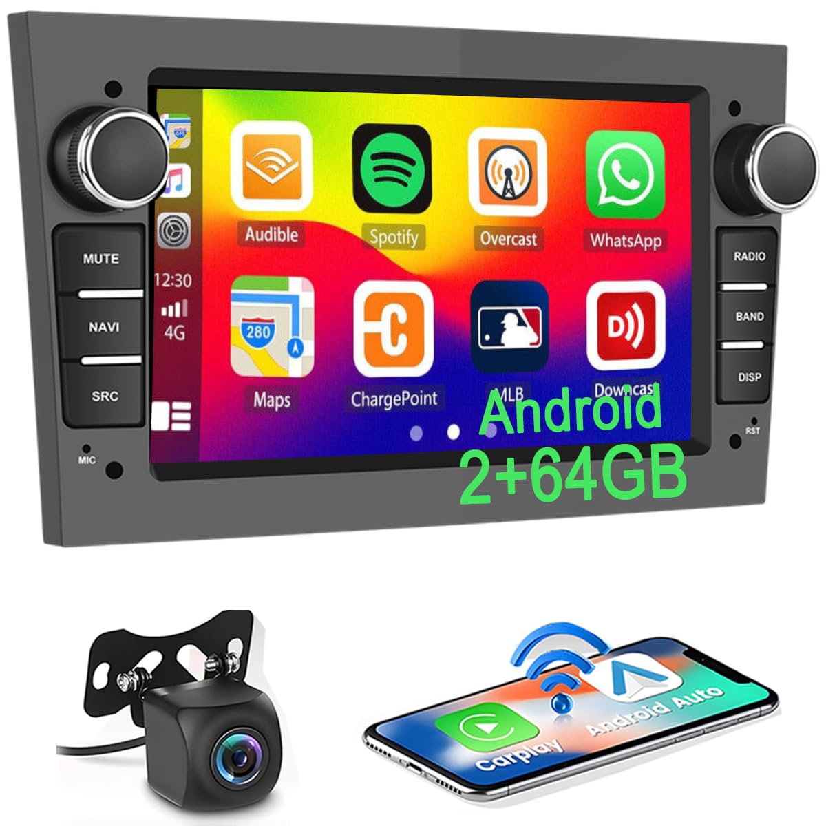 Autoradio 2 DIN Pour Opel Corsa D/Astra H/Zafira B – Écran 7 Pouces, CarPlay/Android Auto Sans Fil, GPS, Caméra