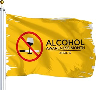 Carlorm Alcohol Awareness Month Flags For Room Teen Novelty Tapestry For Bedroom Wall Art For Party 3x5 Ft, Birthday Gifts For Women