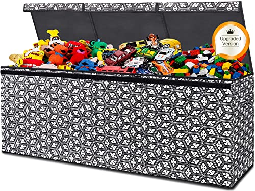 Toy Box For Boys, Large Toy Box Chest, Made With Sturdier Wood Board - Collapsible Sturdy Storage Bins With Lids, Kids Toy Box Chest Organizer For Boys Girls, Tc01,02,04 Upgraded Version #TOP29