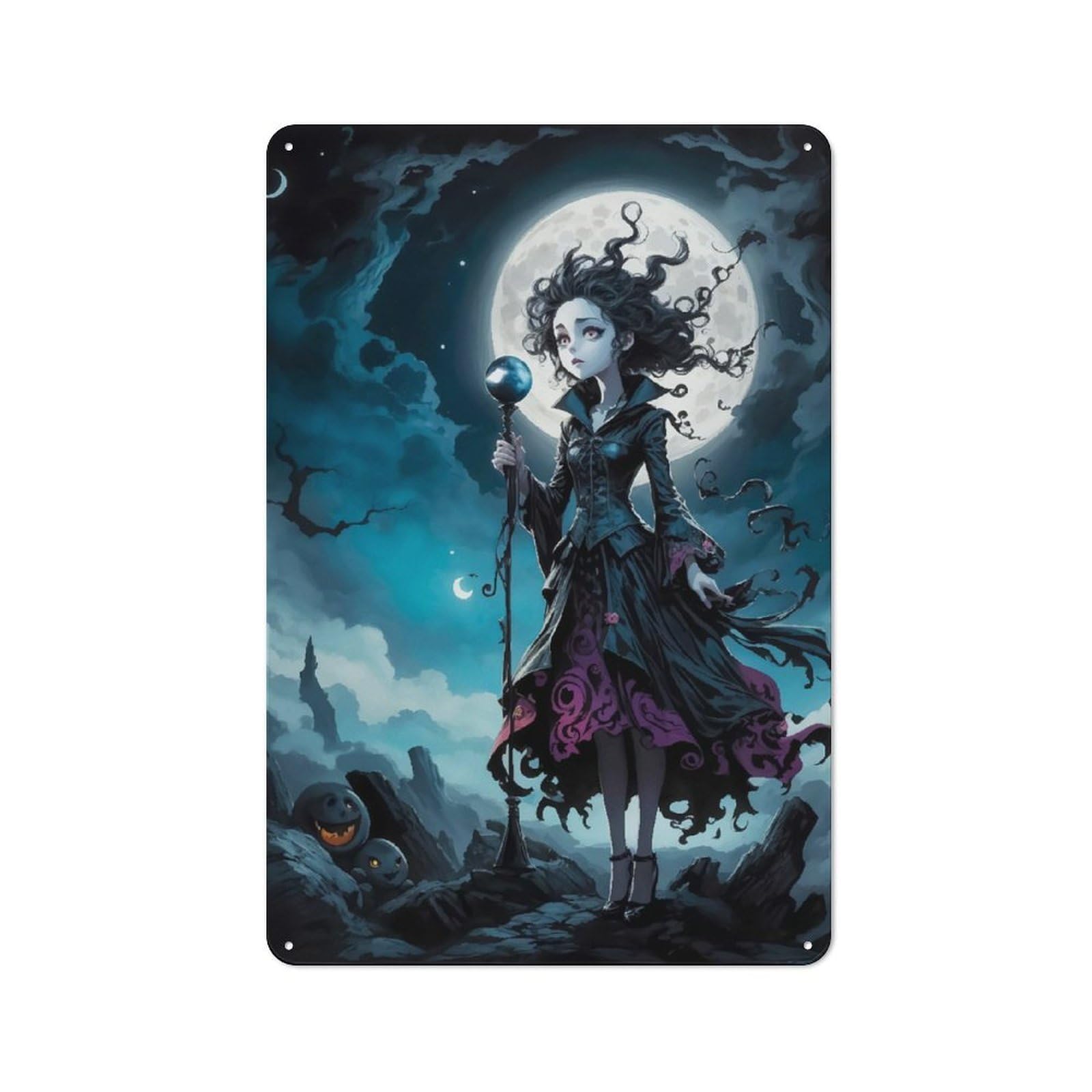 Junmoney Tenebrous Wizard Vintage Tin Sign 30X20cm With For Studio Or Craft Room, For Garage, Workshop And Man Cave Decoration