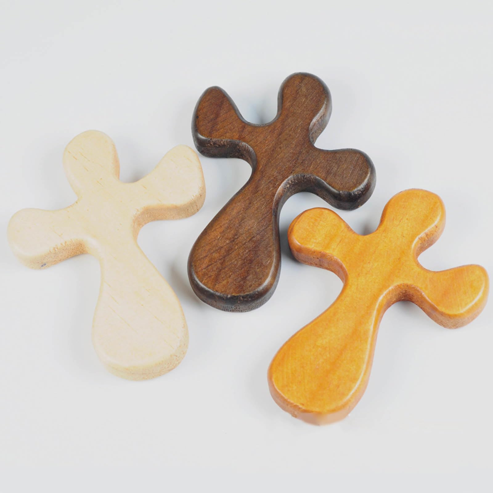 Croce tascabile in legno, regalo incoraggiante per alleviare lo stress, croce di preghiera per mano, regalo cristiano tascabile, giocattoli aggrappati e preghiere, regali religiosi antistress
