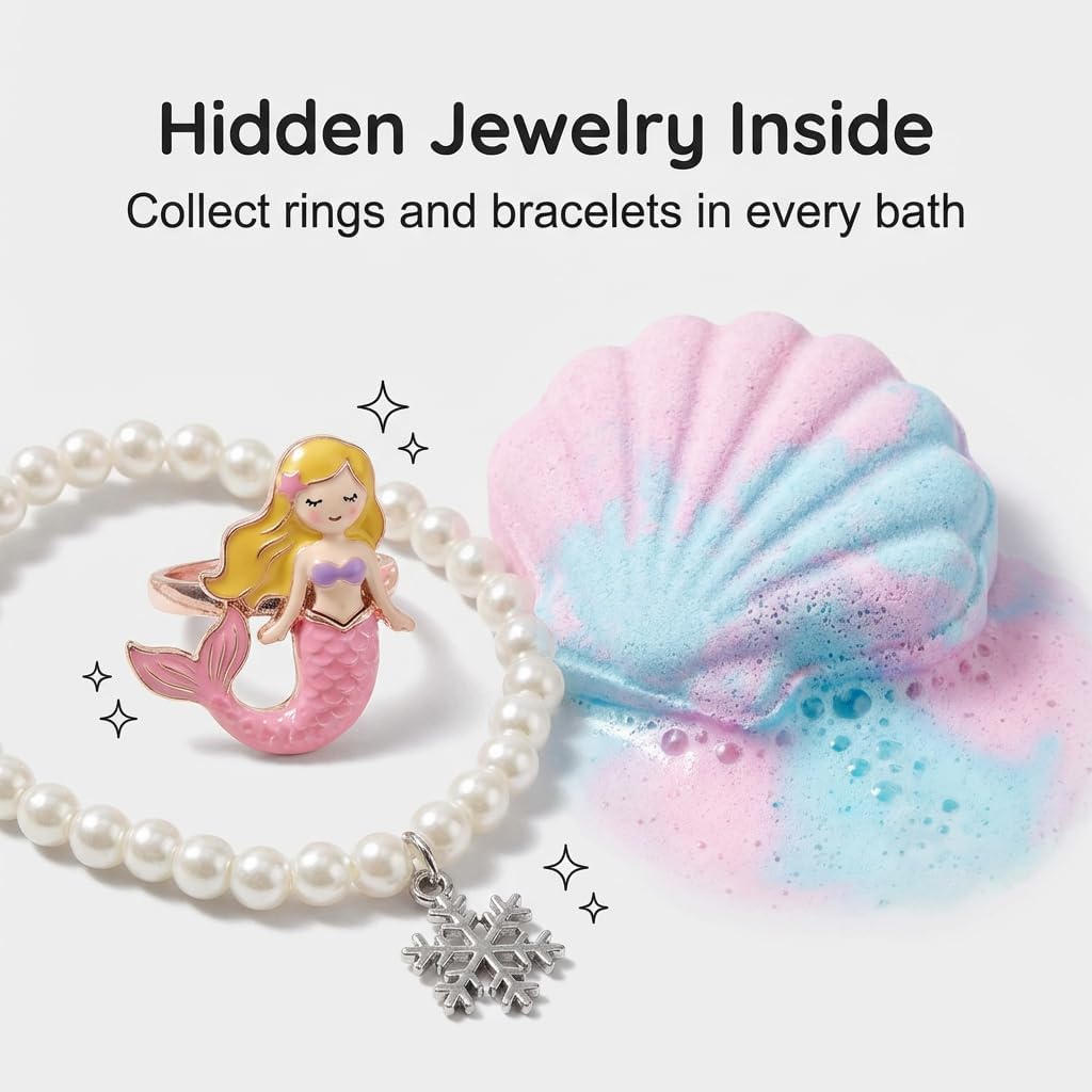 Bath Bombs with Toys Inside, 2026 New 9-Pack Bath Bomb Eggs with Jewelry, Bath Bombs with Surprise Inside, Easter Bath Bomb, Rainbow Bath Bomb, Bath Bomb Gifts (9, Standard)