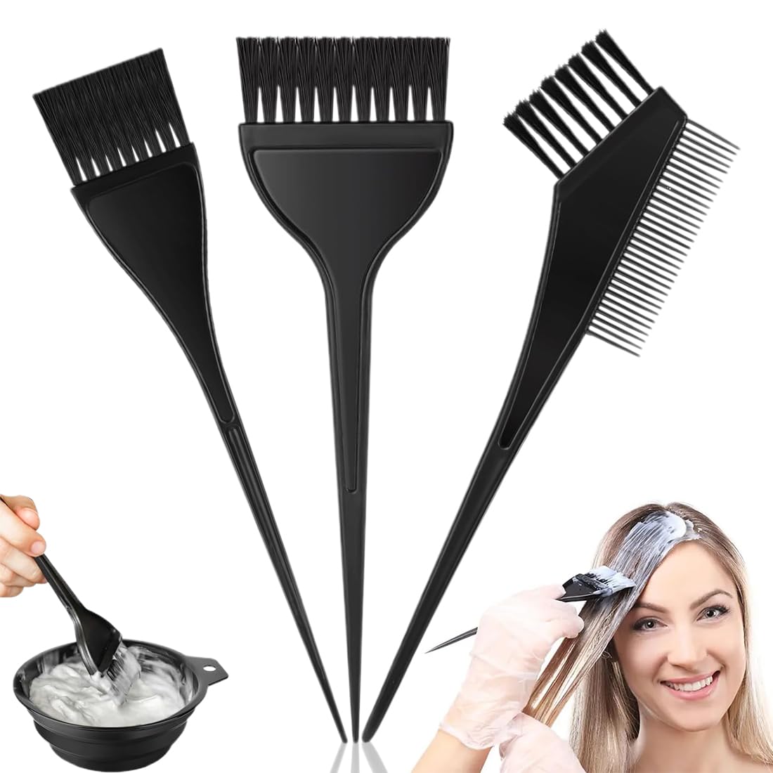 6 Strumenti per la Colorazione dei Capelli,Spazzole per Tinture per Capelli,Set per Tinta Capelli,per la colorazione dei misti capelli in salone e a casa