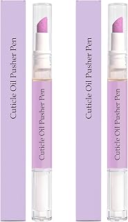 Transparent Cuticle Oil Pen for Nails - 2 Pack with Pusher, Transparent Bottle, for Manicure & Pedicure, Moisturizes & Strengthens Dry & Damaged Nails