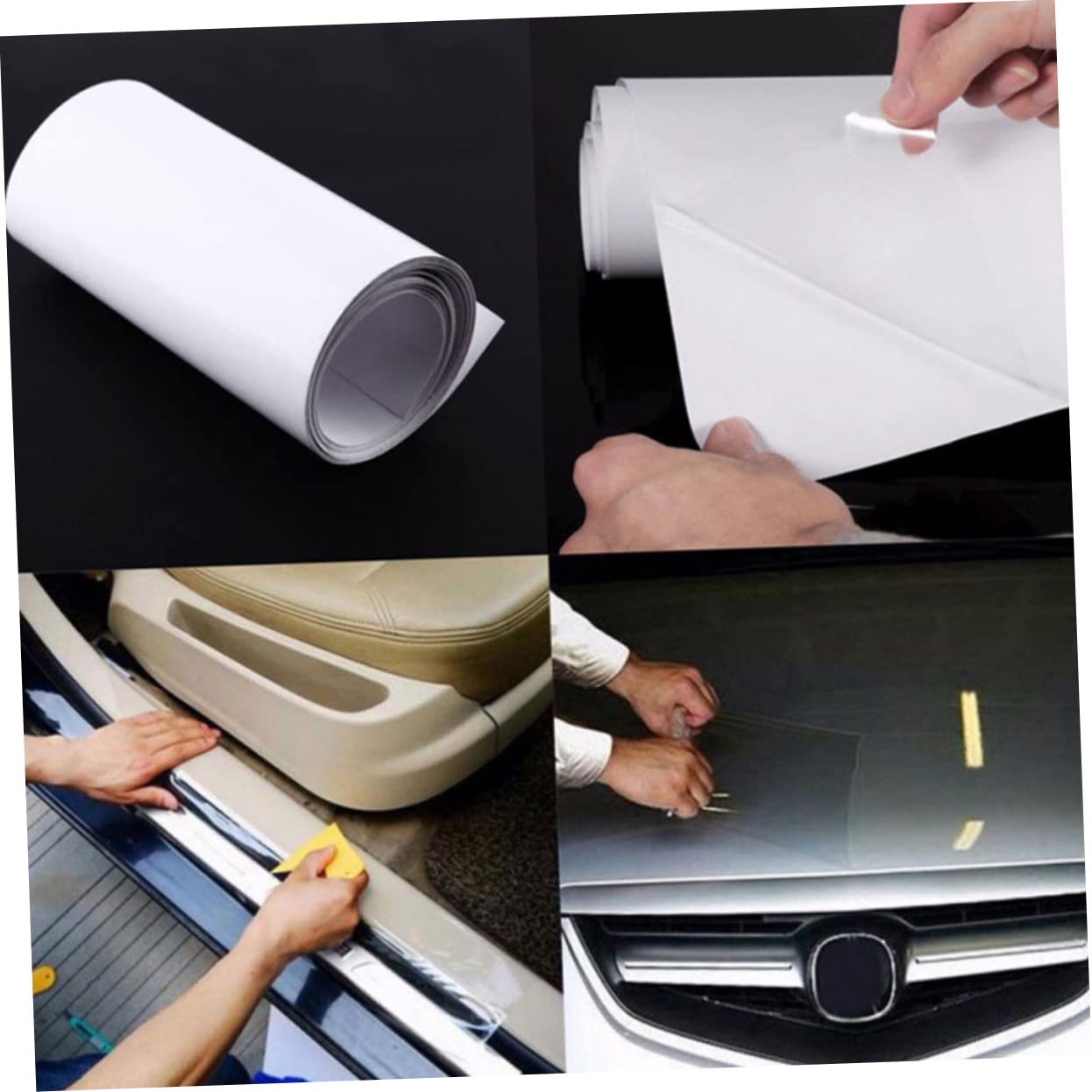 Pellicola Protettiva Adesivo in PVC Auto Trasparente Resistente al Calore per Protezione Carrozzeria e Battitacco, per Auto