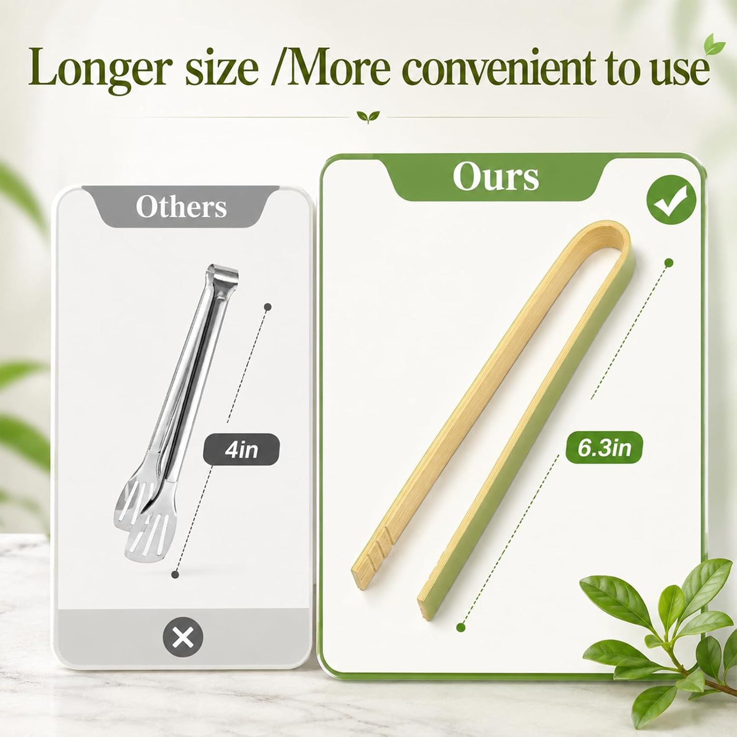 200 Pcs Bamboo Tongs for Charcuterie, 6.3 Inch