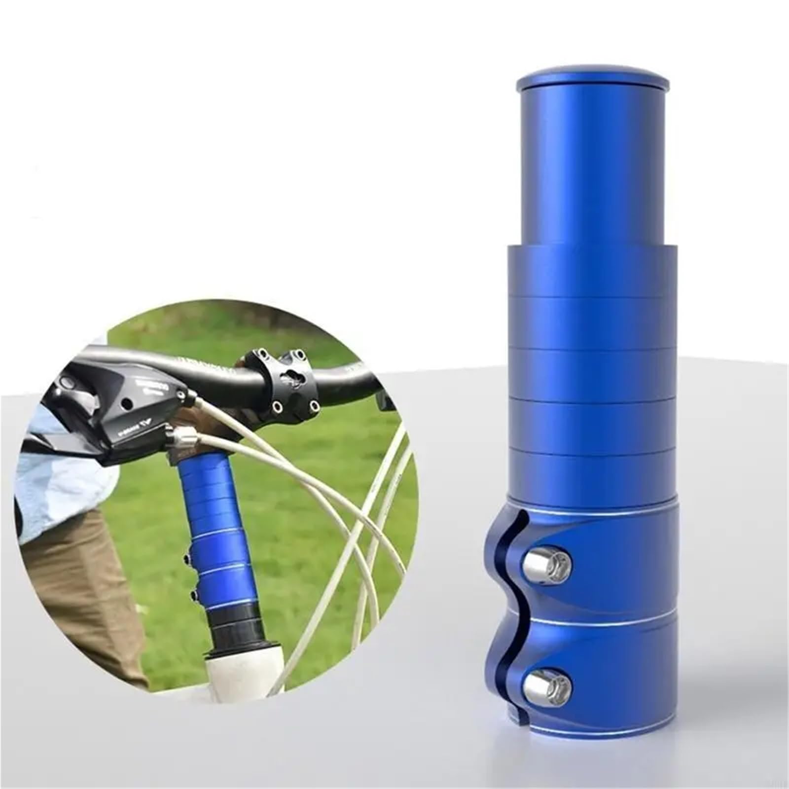 Prolunga Manubrio Rialzo 2 Pezzi Riser for Attacco Manubrio Bici in Lega di Alluminio Riser for Attacco Forcella Estensore for Attacco Manubrio Facile da Usare