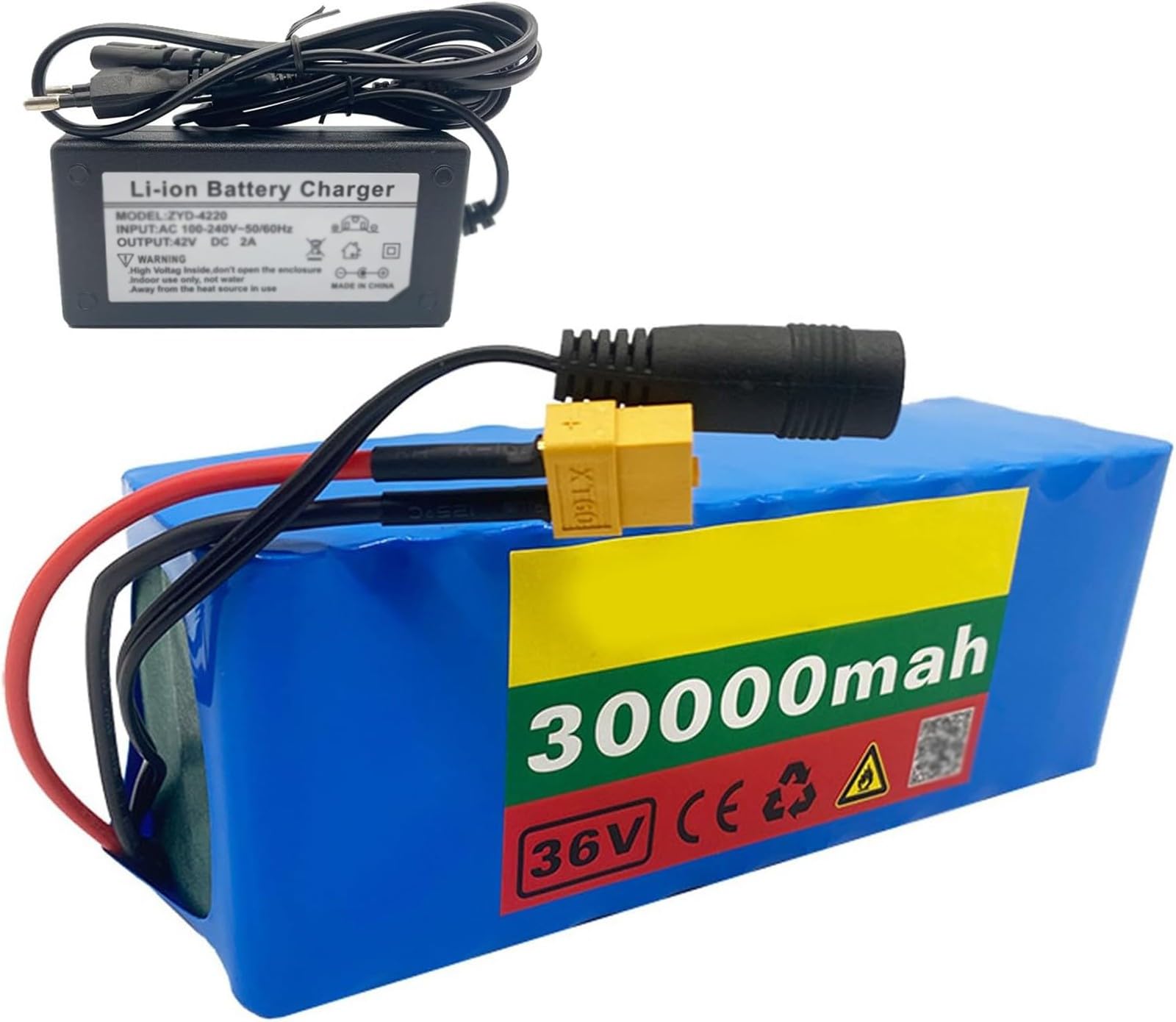 36 V 30 Ah akumulator do roweru elektrycznego, akumulator litowy 10S3P Ebike z ładowarką, zestaw baterii litowych, akumulator do skutera do silników 250 W ~ 500 W, wtyczka T