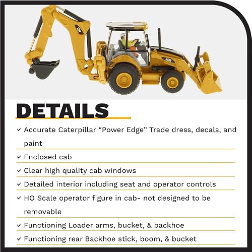 Vista 4 de Diecast Masters Retroexcavadora Caterpillar 450E 1:87 - Serie HO 85263