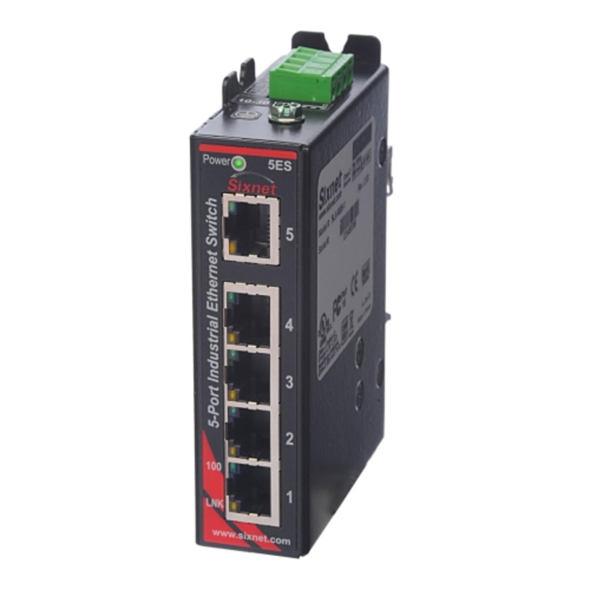 SLX-5ES-1 , SlimLine Plus Unmanaged Industrial Ethernet Switch; 5 RJ45 10/100 ports