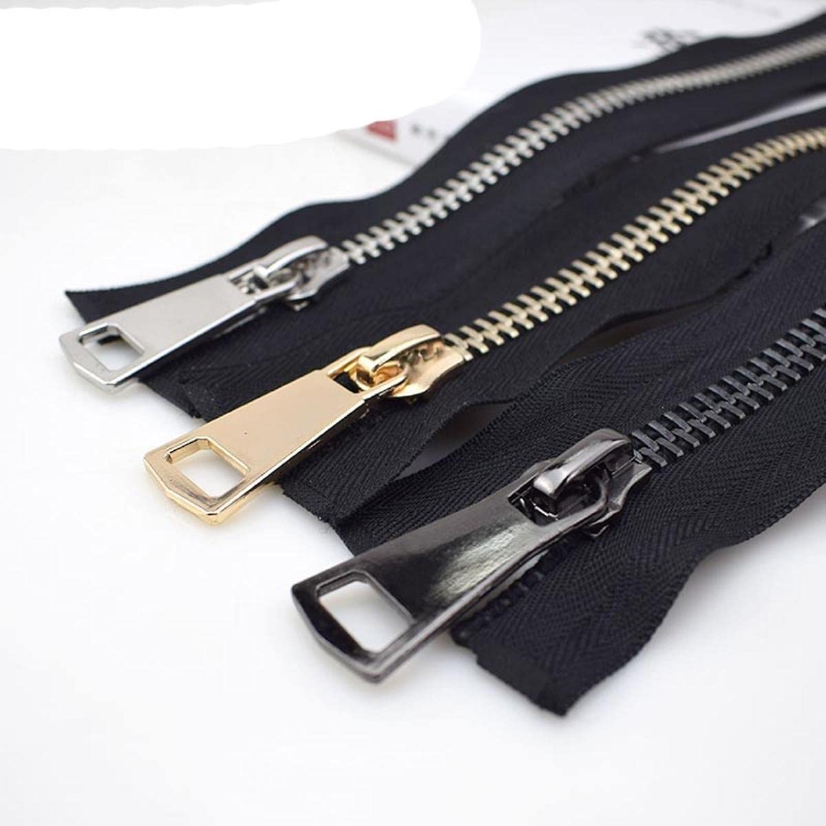 Estrattore Ziper, fissatore di cerniere, Sliders Zipper,Sewing Zips,Ended Zip Fasteners,1/2pc 10# Metal Large Zippers Open-end Zip for Jacket Leather Coat Ultra Wide