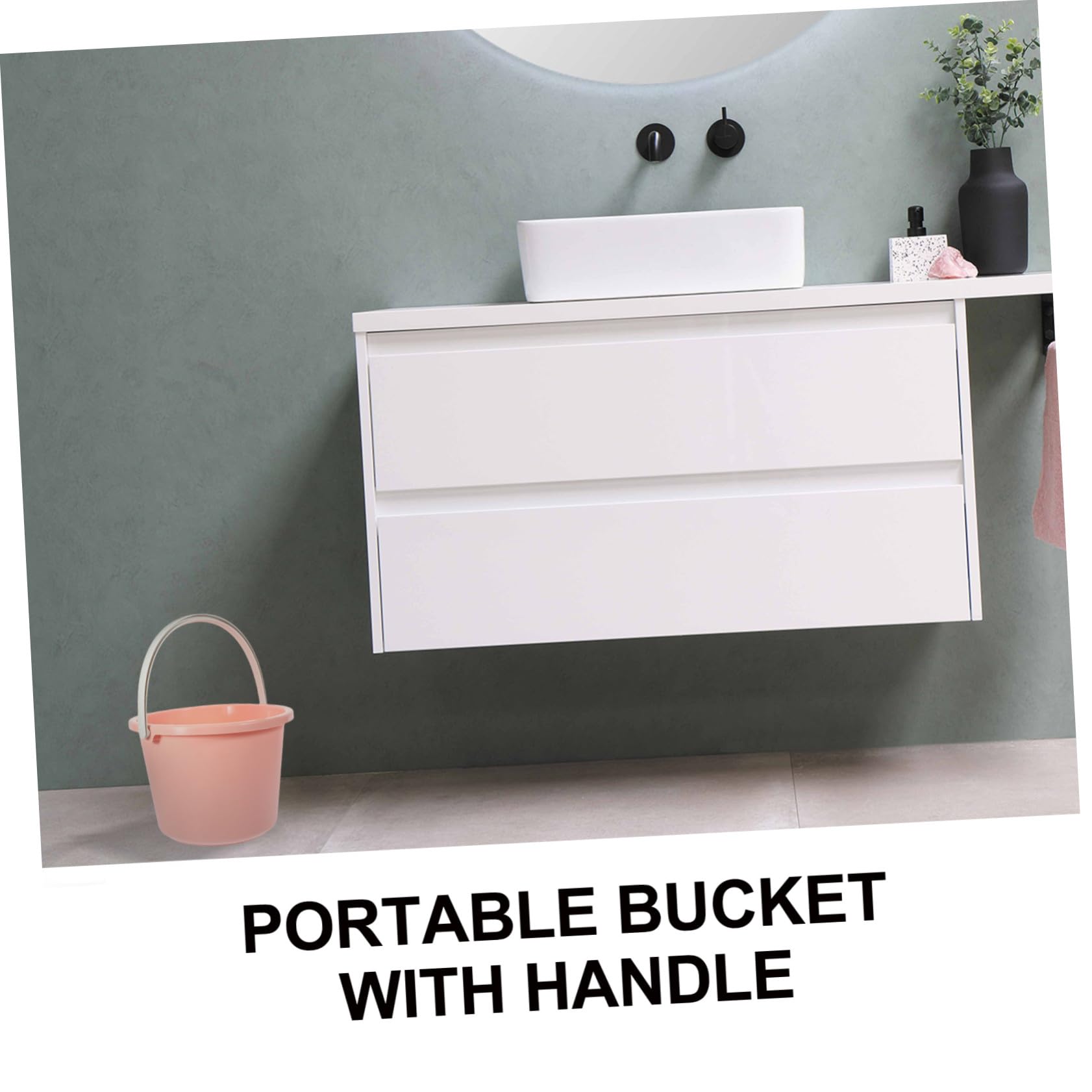 TOPBATHY Secchio per Acqua Domestico in Plastica con Manico Robusto Adatto per Giardinaggio e Bucato Facile da Trasportare e Pulire