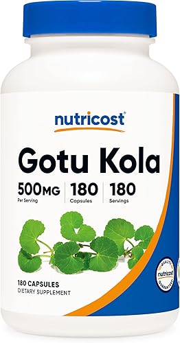Nutricost Gotu Kola 500 MG, 180 cápsulas - Cápsulas vegetarianas, sin gluten, sin OMG