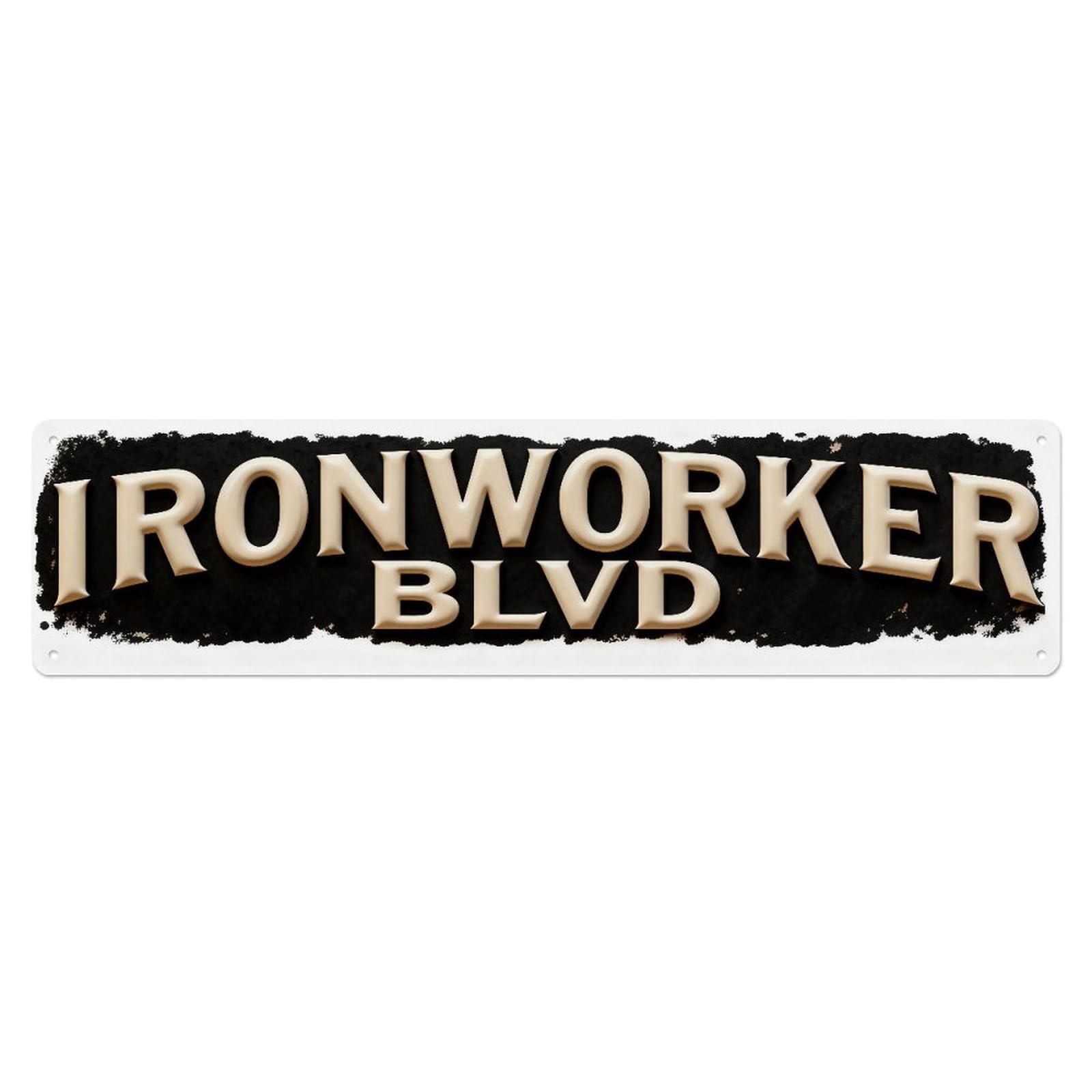 Ironworker Blvd Street Sign Pattern Metal Tin Sign Plaque