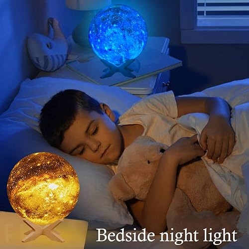 Miniatura 8 de Lámpara de luna de galaxia para niños, luz nocturna para dormitorio, batería recargable de 5.9 pulgadas, control táctil y control remoto, 16