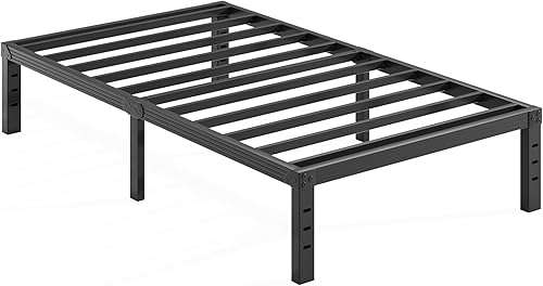 Miniatura 8 de COMASACH Marco de cama individual de 16 pulgadas sin necesidad de somier, marcos de cama de plataforma de metal resistente de 1000 libras, soporte