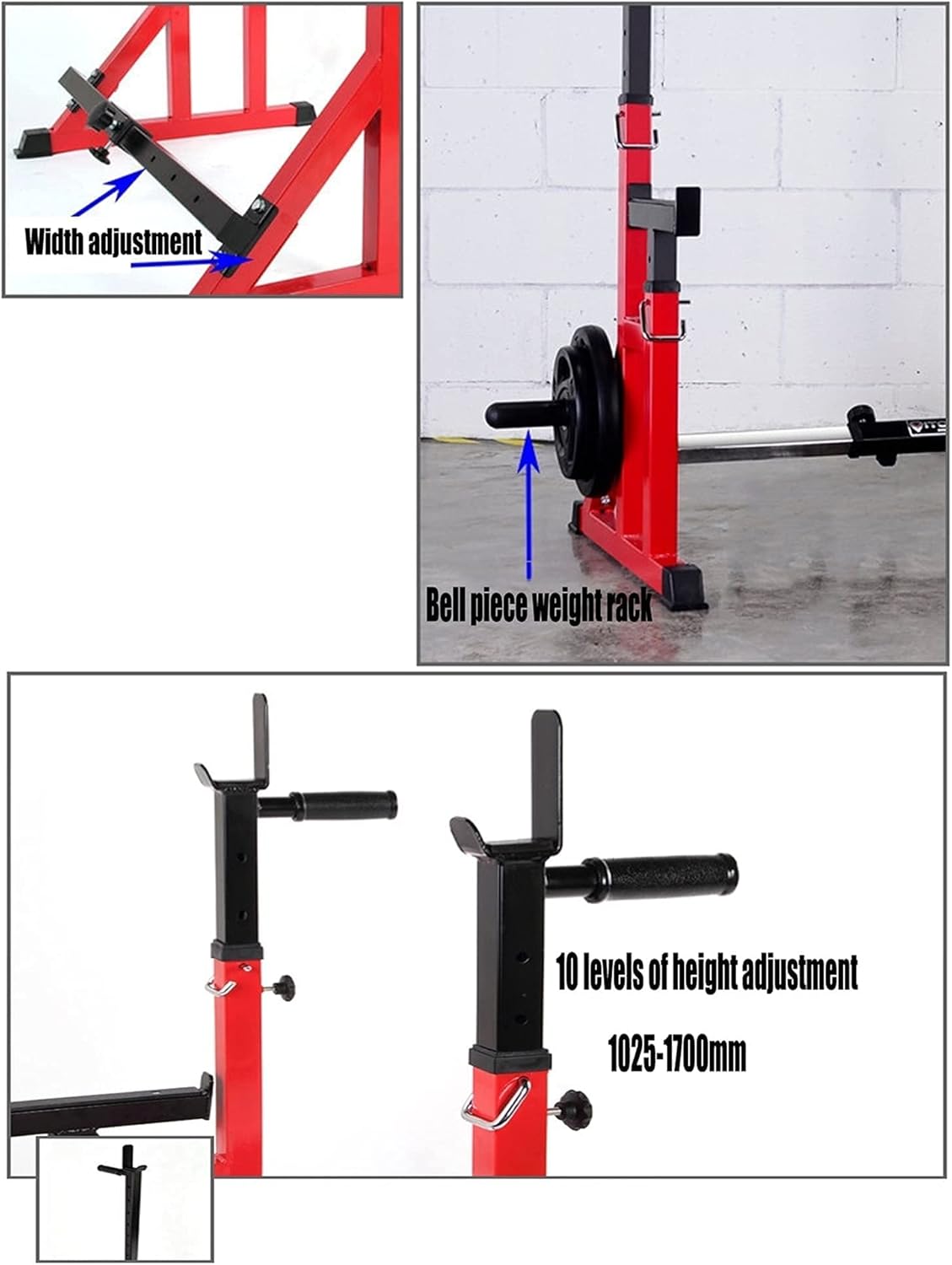 Adjustable Squat Barbell Rack Heavy-Duty Steel Dumbbell Rack Strength Training Home Fitness Equipment Load 500 Kg,