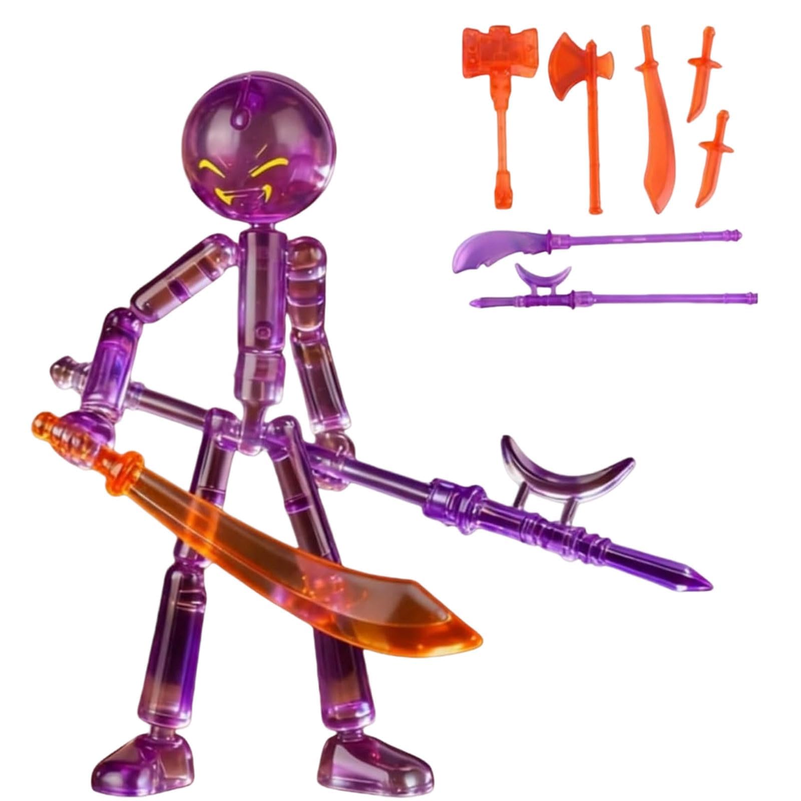 Collectable Action Figures Set with 7 Weapons Set, Multi-Jointed Movable Stop Motion Figures, For Teens Adults Collectors Display Cabinet Study Bedroom Living Roo (B)