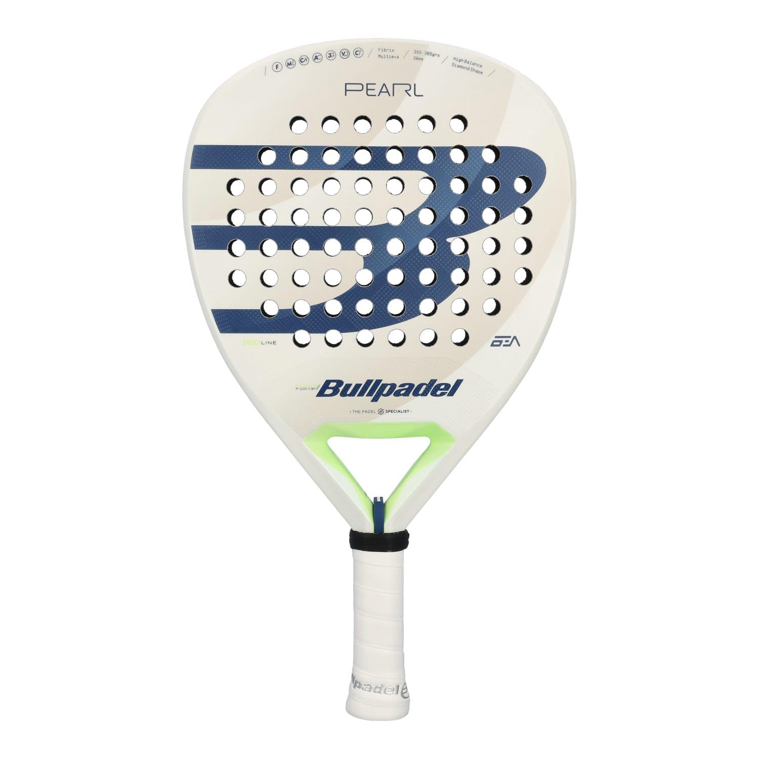 BULLPADEL Padel Racket Pearl Women 2025 | Professional Diamond Shape Pala Padel | Trinamic Technology & Air React Channel | Fibrix Exterior & MultiEva Core | Racket Optimal Power & Precision Control