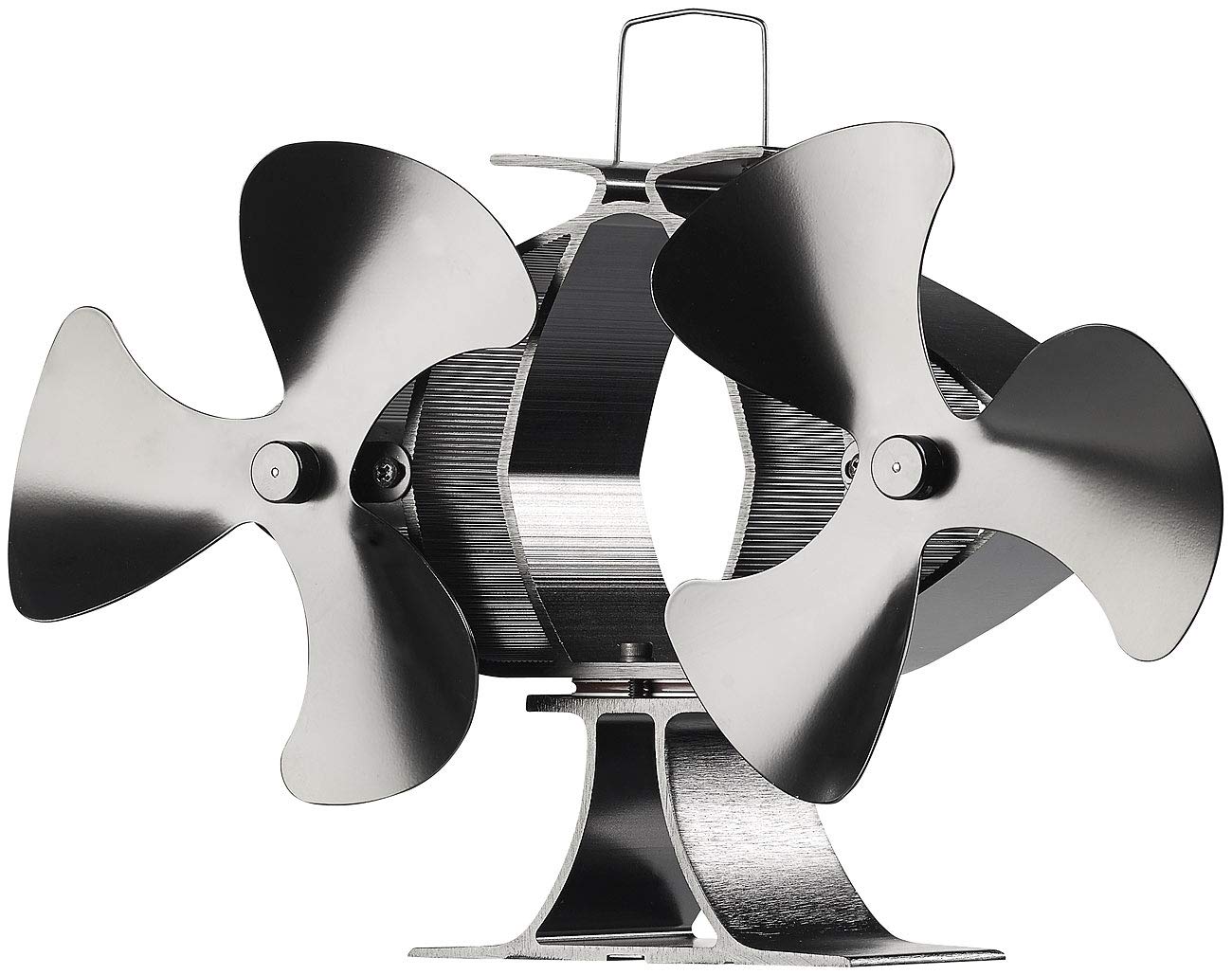 Carlo Milano Kaminventilator: Stromloser Kaminofen-Doppel-Ventilator, je 3 Lüfter-Blätter, ab 65 °C (Lüfter Ofen, Heizungsventilator, Heiz)