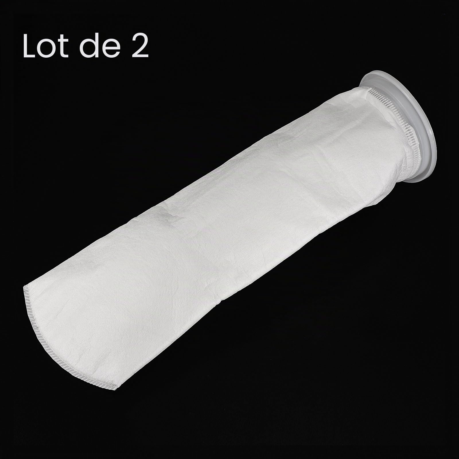 PATIKIL 6 Pouce Anneau Filtre Chaussettes 1 Micron, 2 Paquet Maille Sacs Piscine Écumoire Panier, Blanc