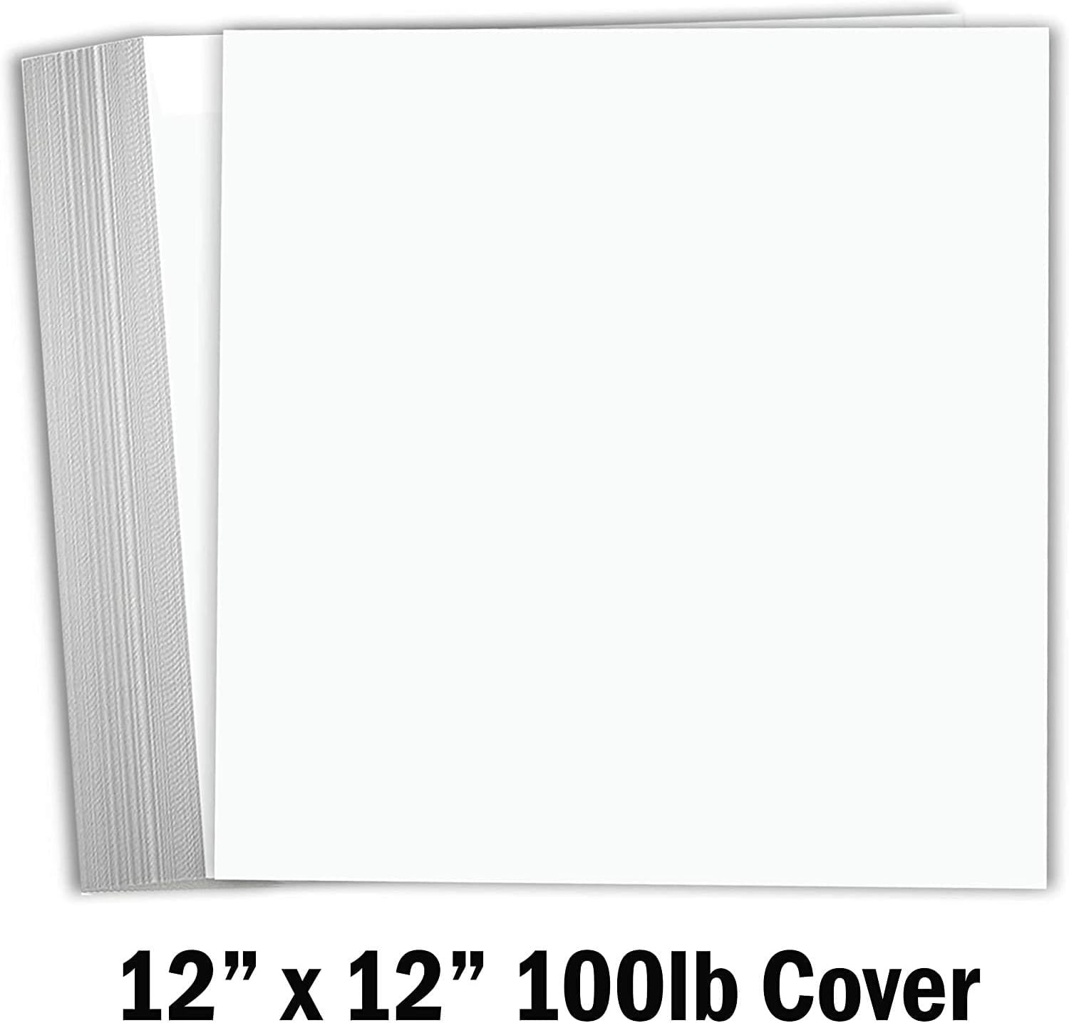 Hamilco Papel de cartulina blanca para álbumes de recortes, 12 x 12 pulgadas, peso pesado, 100 libras, paquete de 50 (brillante)