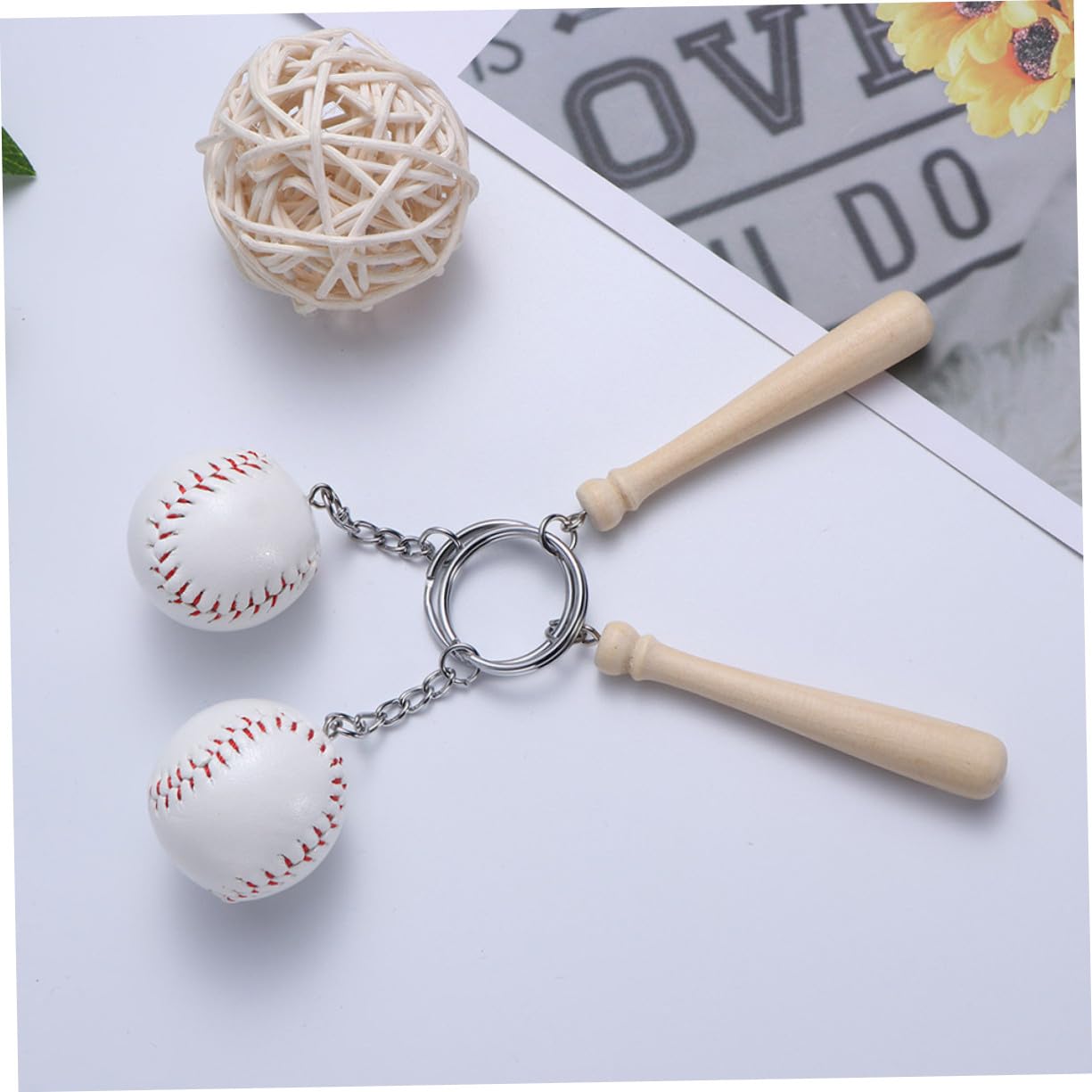 Uonlytech 16 pezzi Portachiavi da Baseball Forma di Mazza Ciondolo Sportivo per Donne Decorazione per Borse e Regalo Pratico e Resistente