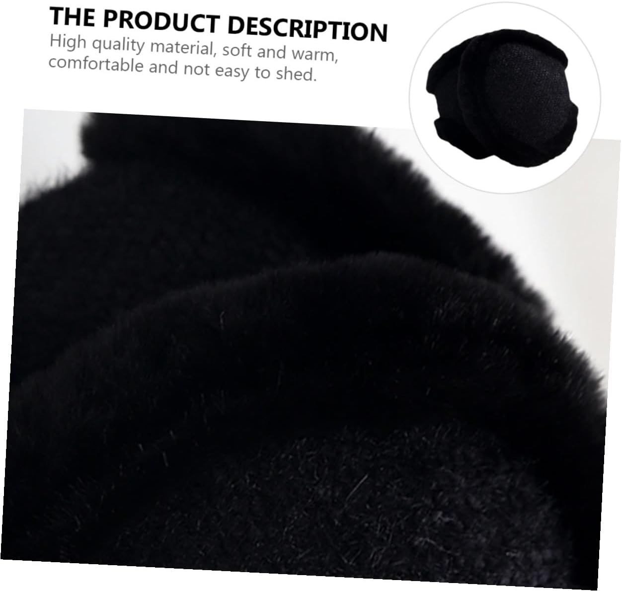 LIFKOME Cartoon Plush Winter Earmuffs Soft Warm Ear Covers for Men Women Foldable Chenille Ear Warmer in Stylish Black Skin-friendly Thermal Protection for Cold Weather Outdoors