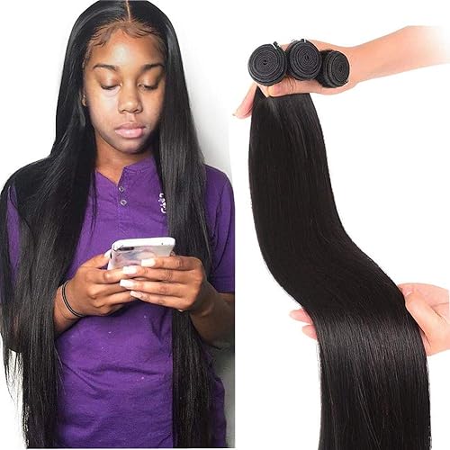 12A Remy Brazilian Straight Human Hair 3 Bundles 323232inch Brazilian Straight Wave Human Hair Bundles
