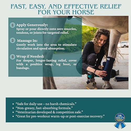 Miniatura 6 de Dr. Milt's Horse Topical Epsom Salt Pain Relief Ungüento Frotamen spray de cataplasma y linimento. 1 spray de 8 onzas