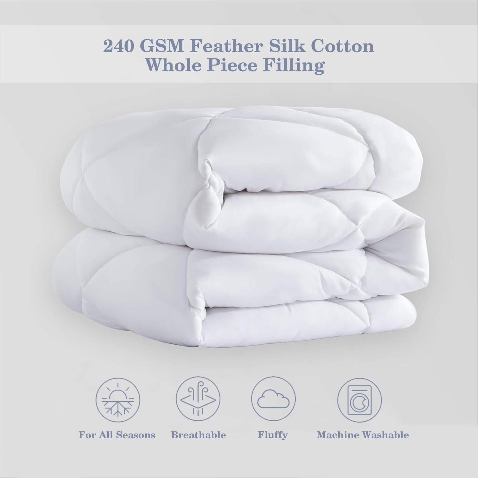 Edredon Nordico Cama 180 Loto, Relleno Nordico 240x260 de Microfibra, Edredón 4 Estaciones Reversible Acuarela, Edredones Estampados Botánico con 2 Fundas de Almohada 50x75 cm U-754